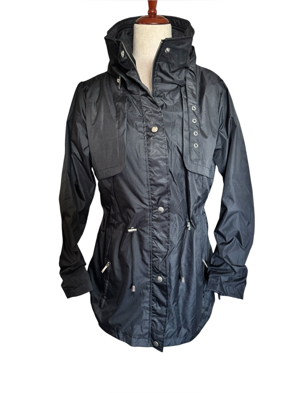 Yoki y2k Black Utility Hooded Anorak Jacket